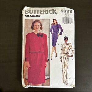 Vintage Sewing Pattern Butterick Fast & Easy Dress Skirt Top 1990s 90s